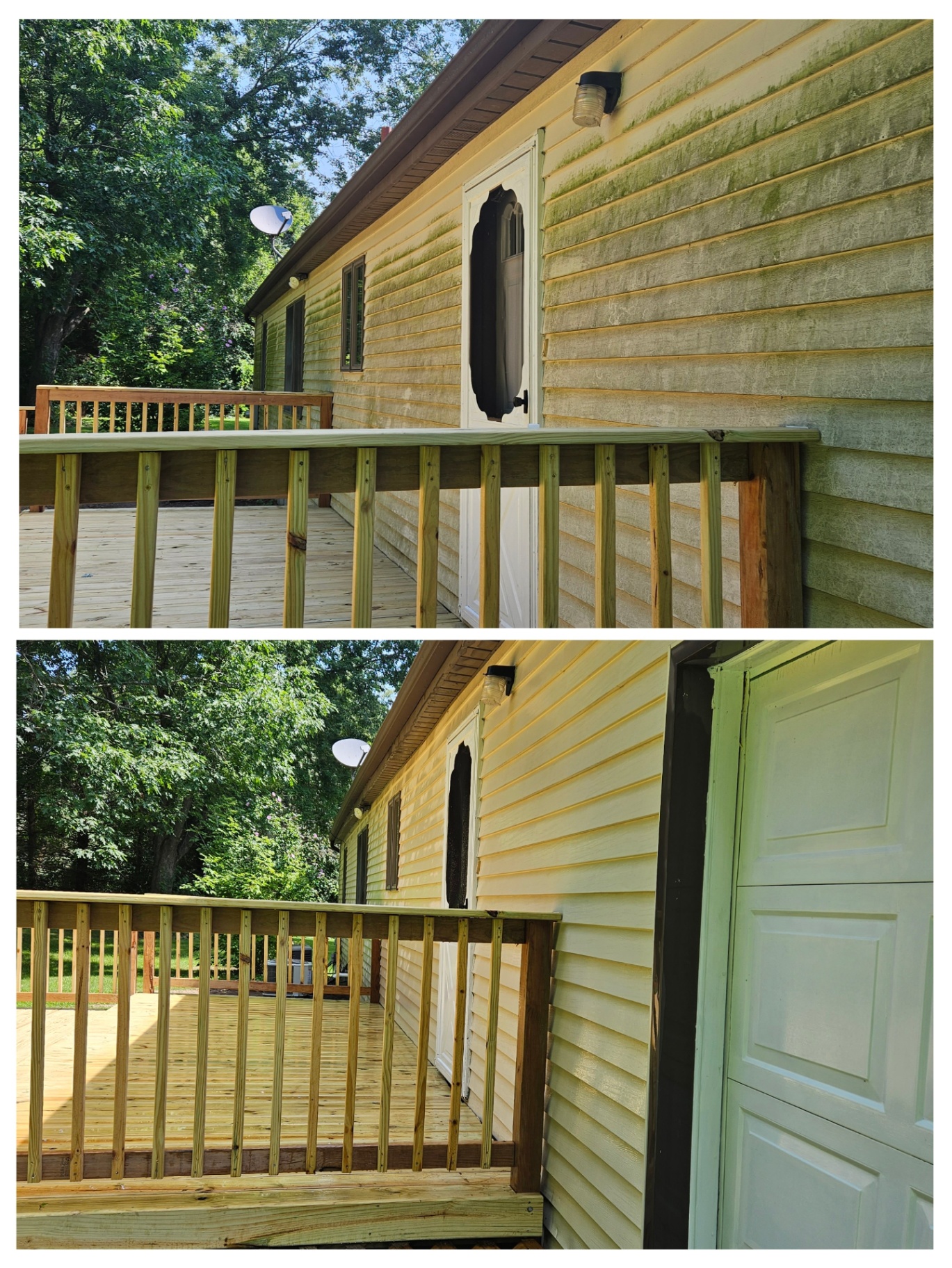 Vinyl Siding House Wash before and after