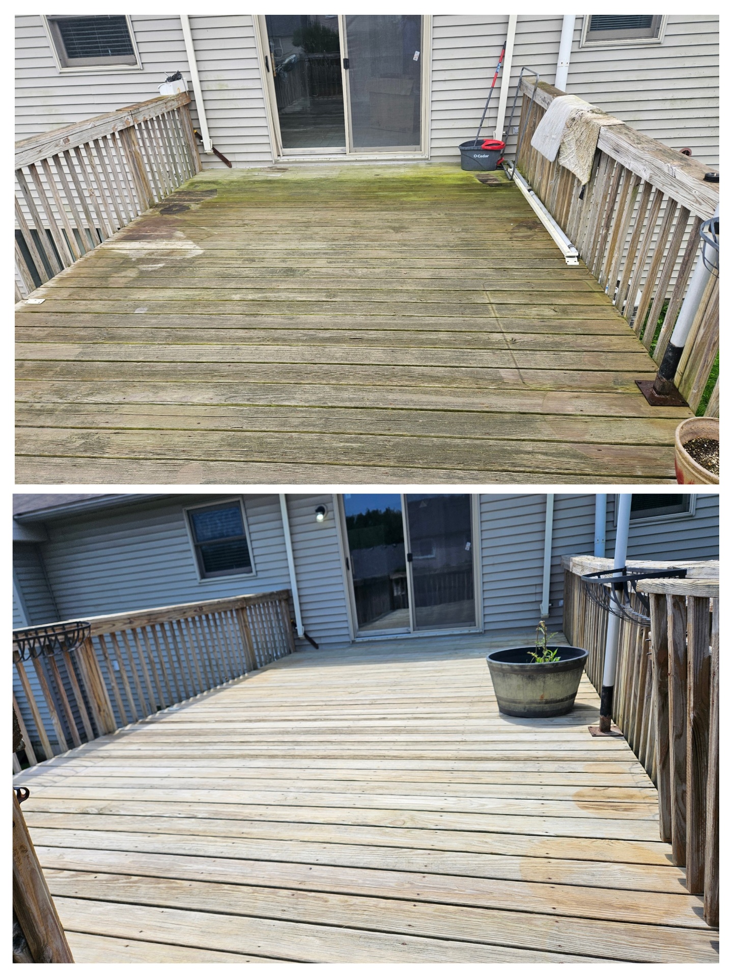 Before and after pressure washing transformation