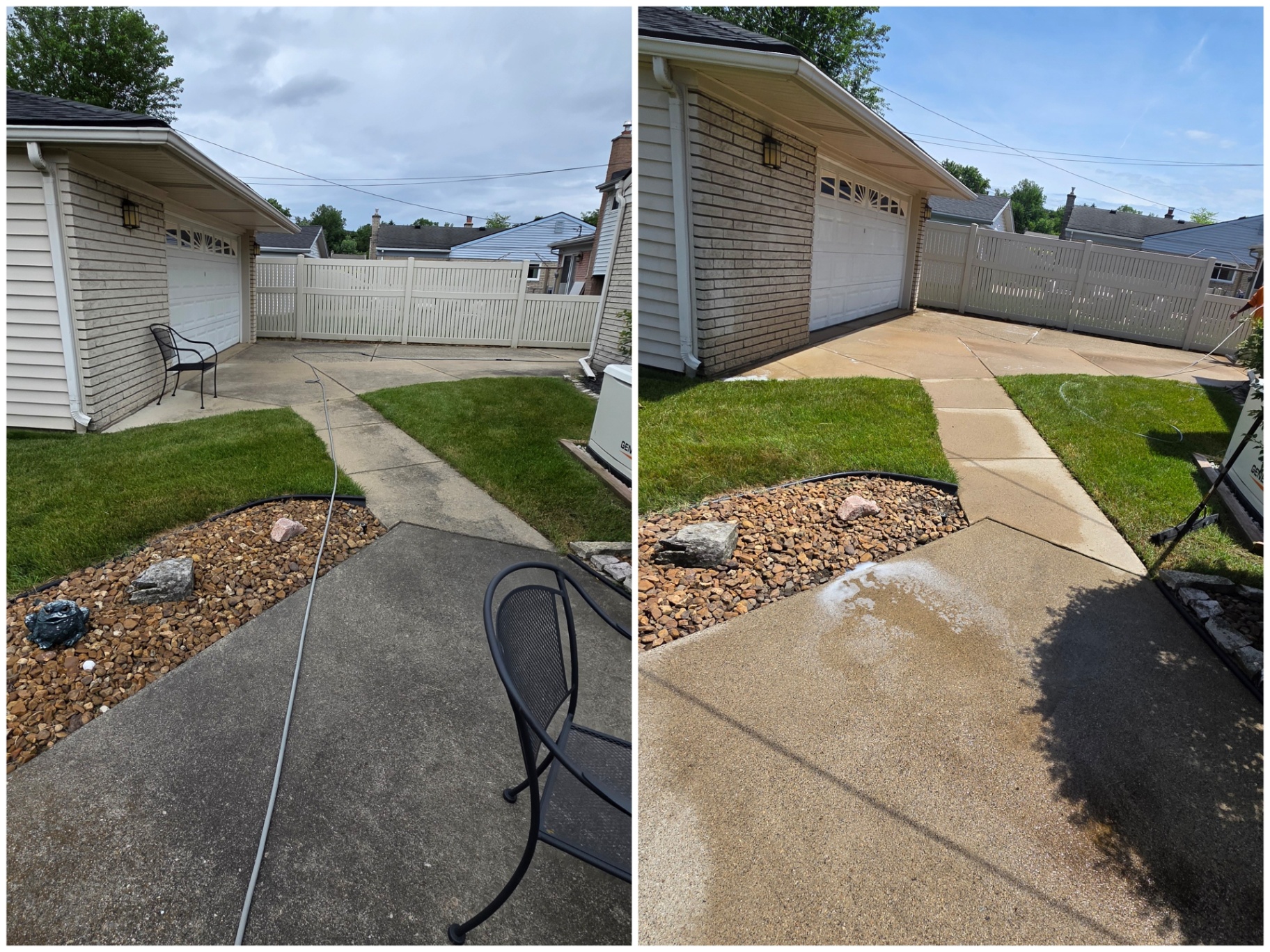Driveway & Walkway Wash before and after