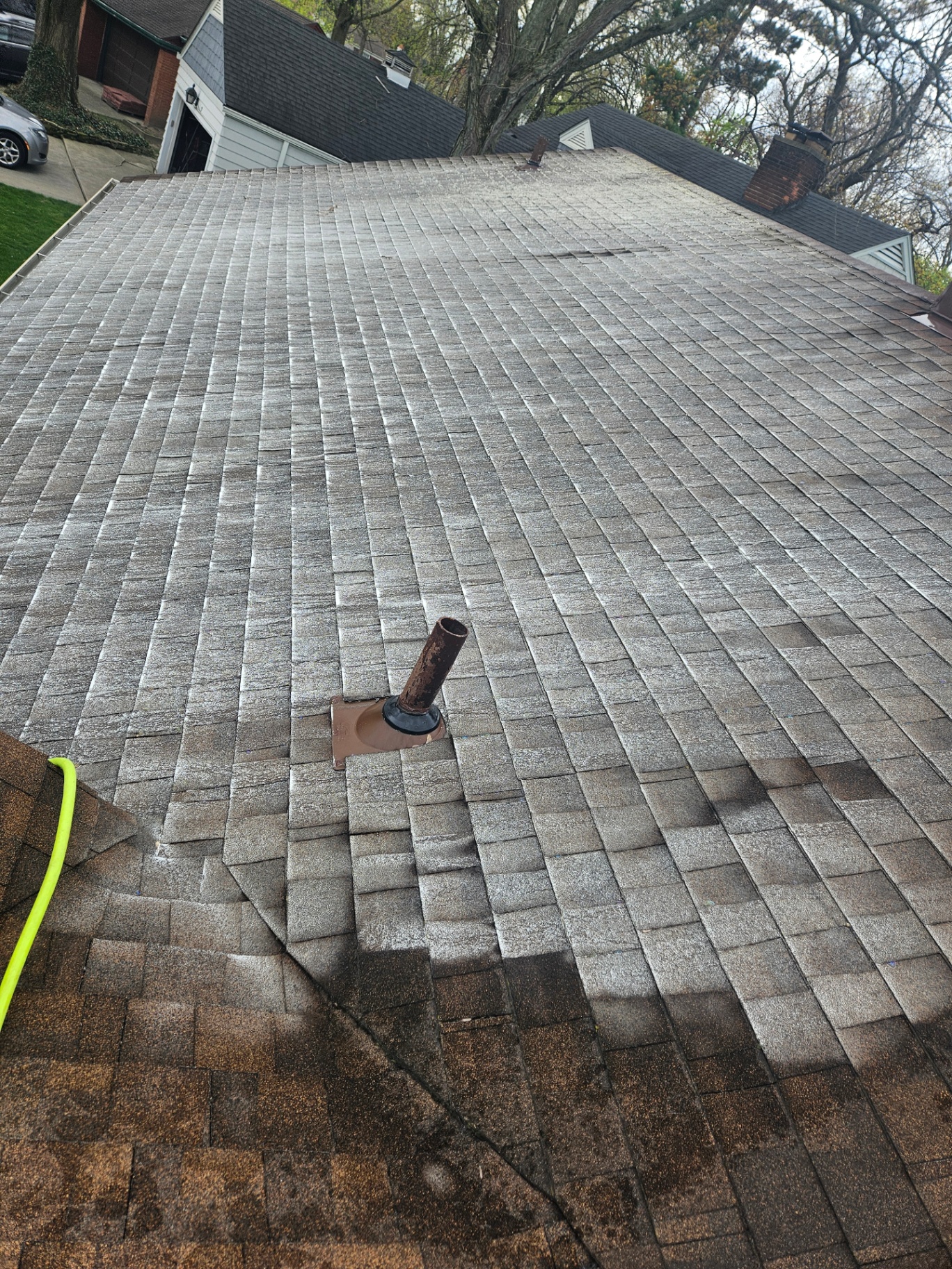 Shingle Roof Soft Wash before and after